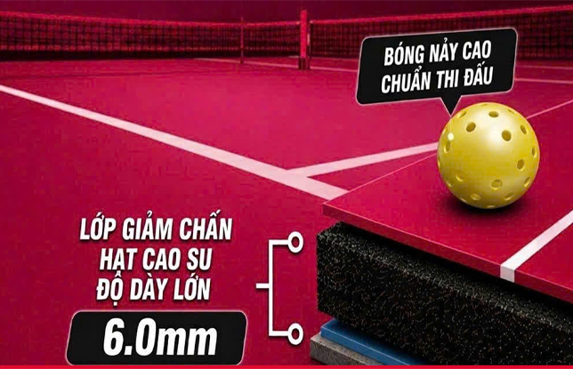Thi công sân pickleball êm chân tại TPHCM